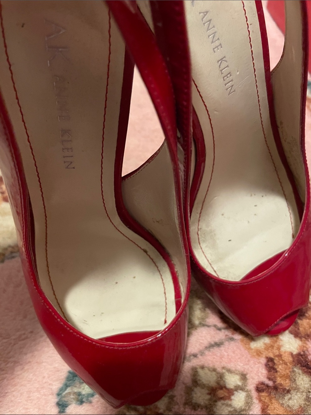 Anne Klein red sling back heels - Picture 3 of 9